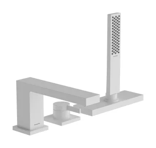 Hansgrohe 3-Loch Wannenrandmischer Tecturis E mit sBox, mattweiss, 73443700 73443700