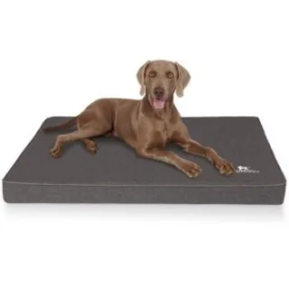 Knuffelwuff Orthopädische Hundematte Nantucket aus Velours mit Handwebcharakter anthrazit L