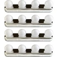 HAC24 LED Spiegelleuchte 4er Set LED Spiegellampe Spiegel Kosmetik Make Up Leuchte Lampe, mit Saugnäpfen
