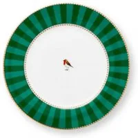 PiP Studio Frühstücksteller Frühstücksteller Love Birds Stripes Emerald Grün (21cm)