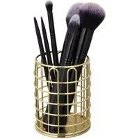 relaxdays Organizer 2 x Stiftehalter Metall rund gold
