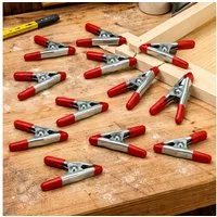 Koopman Klemmzwinge Leimzwinge Bastelzwinge Anti-Rutsch 5x3x1cm 12er Set, (Set, 12 St., Packung), Gummiert, Basteln, 18mm Spannweite, Heimwerker, Rutschfest