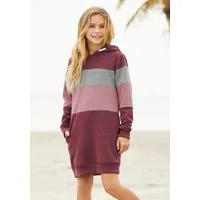 KIDSWORLD Sweatkleid lang, sportliches Streifendesign, aus Baumwollmischung, Langarm