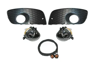 Original Kufatec Nebelscheinwerfer + Gitter + Kabelbaum SET für VW Golf 5 V GTI