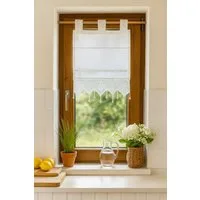 HOSSNER - ART OF HOME DECO Scheibengardine 50x60 cm (1 St), blickdicht, Baumwolle, Vintage, Romantische Stickerei