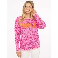 Zwillingsherz Strickpullover "Wild Heart" mit Neon Aufschrift