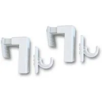 nodeko Klemmhalter für Gardinenstangen Klemmträger für Scheibengardinenstangen, für Cafégarnituren Ø 12 mm, (Set á 2 Klemmhalter + 2 Träger), sowohl seitlich als auch oben am Fensterrahmen verwendbar