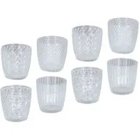 Levandeo® Teelichthalter, 8er Set Windlicht H7,5cm Glas Klar Teelichthalter Tischdeko Kerzen