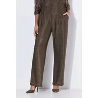Ulla Popken Schlupfhose Glitzerhose Rose weites ausgestelltes Bein