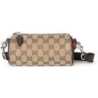 GUCCI Umhängetasche GG Canvas Mini Cylinder Bag