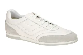 Geox U654GD RENAN Herren-Sneaker wei?, Velourleder-Mix, atmungsaktiv