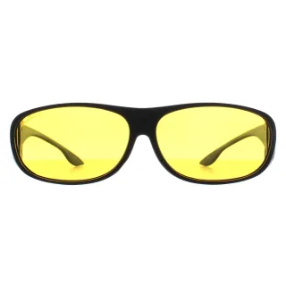 Montana Rectangle Unisex Matte Schwarz Gelb Polarized FO2 Fit Over Glasses Night Driving Sunglasses