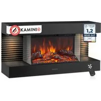 KAMINIO Elektrokamin LIZ, Elektrischer Kamin: 3D-Flammeneffekt, LED-Ambientelicht, Heizung 1800W