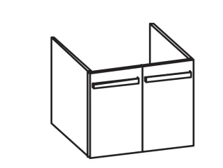 Artiqua 413 Waschtischunterschrank für Acanto 500620,500629, Eiche Weiß quer NB, 413-WU2T-K161-7186- 413-WU2T-K161-7186-440