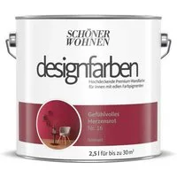 SCHÖNER WOHNEN FARBE Wand- und Deckenfarbe Gefühlvolles Herzensrot Nr. 16, Tropf- und spritzgehemmt, Konservierungsmittelfrei