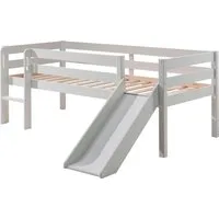 Vipack Spielbett Pino, Kiefer massiv, Liegefläche 90/200, Made in Europe (inkl. Leiter, Absturzschutz, 2 Farben zur Auswahl), inkl. Rolllattenrost, wahlweise mit oder ohne Rutsche