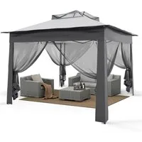 Puluomis Faltpavillon Gartenpavillon Pavillon Faltbar Pop Up 3 x 3m Pavillon