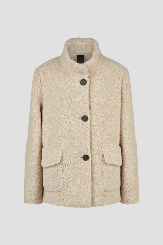 Barbara Lebek - Fake Fur Jacke beige - Gr. - 40