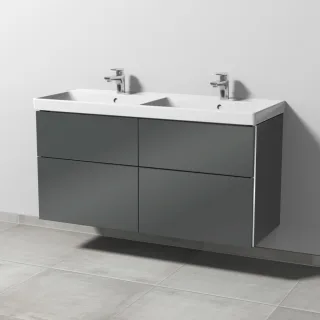 Sanipa 3way Waschtischunterbau zu Villeroy & Boch Avento Waschtisch mit 4 Auszügen, Anthrazit-Glanz BS62579
