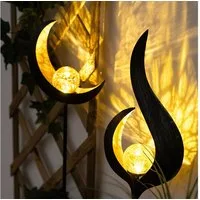 GLOBO LIGHTING LED Solarleuchte, LED-Leuchtmittel fest verbaut, Warmweiß, Solarleuchte Flamme Garten Solarstab Solar Deko für