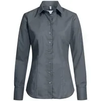 GREIFF Langarmbluse Greiff Corporate Bluse Damen BASIC Regular-Fit Anthrazit