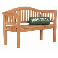 MR.DEKO Gartenbank Wave – Teakholz Bank 120 cm, geschwungen, wetterfest (2-Sitzer Bank, zerlegt geliefert, ideal für Terrasse, 1-St), Massive Sitzbank Garten und Balkon, 250 kg belastbar