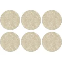 MuchoWow Glasuntersetzer Hellbeige - Marmor - Diffusionsäderung, Zubehör für Gläser, 6-tlg., Getränkeuntersetzer, Rund, Tassenuntersetzer Kork, 10x10 cm