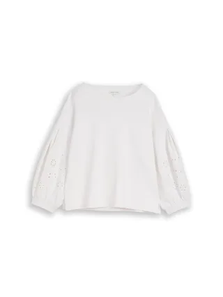Tom Tailor - Boxy Sweatshirt mit Lochstickerei white - Gr. - XL