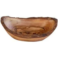 Olivenholz-erleben Seifenschale oval rustikal MITTEL mit Rille, aus Olivenholz, Breite: 12 cm, aus feuchtigkeitsresistentem Olivenholz, 1-St., Natürlich schön – ein Blickfang mit mediterranem Charakter