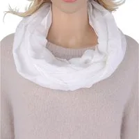 MIRROSI Loop Damen Schal Unifarbe mit Lochmuster Weich aus 100% Baumwolle, (ca. 160x44cm Zweimal um den Hals wickelbar), Schlauchschal