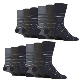 12 Paare Herren-Baumwollsocken | Gemusterte weiche nicht bindende Alltagssocken