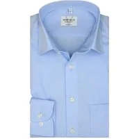 MARVELIS Businesshemd Hellblau, Modern Fit, Langarm 64cm, Bügelfrei, Baumwolle, New Kent