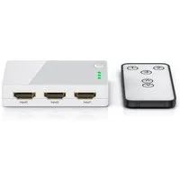 CSL Audio / Video Matrix-Switch, 3-Port HDMI Verteiler mit Verstärker, 3D, Full HD, inkl. Fernbedienung
