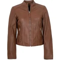 Jilani Lederjacke Fulya Jilani Collection - Damen Lederjacke Lammnappa mittelbraun