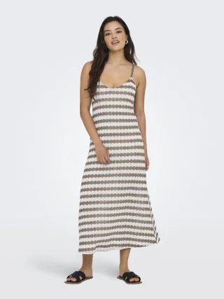 ONLY - ONLEVARA S/L STRIPE DRESS JRS NOOS Cloud Dancer - Gr. - XL