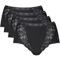 sloggi Maxislip Chic (4er Pack) elastische Spitzeneinsätze, feminin, Baumwollmix, elastisch