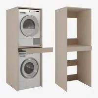 Platan Room Waschmaschinenumbauschrank Waschmaschinenschrank für Waschmaschine & Wäschetrockner Waschmaschine Trockner Schrank mit Ausziehbrett Überbauschrank