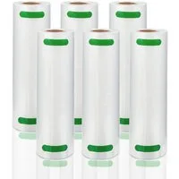 Clanmacy Vakuumbehälter 6x Vakuumrollen 20 x 600 cm Vakuumbeutel Vakuumfolie Vakuumierbeutel