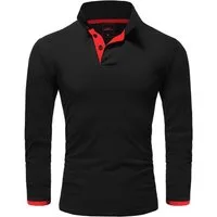 Amaci&Sons Poloshirt CHARLOTTE Langarm Kontrast Poloshirt