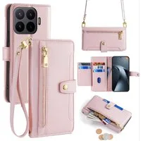 betterfon Handykette mit Portemonnaie für Xiaomi 17T Pro - Handykette 5 Kartenfächer Rosa, 5 Kartenfächer + verstellbare Kette & Standfunktion mit TPU-Schutz