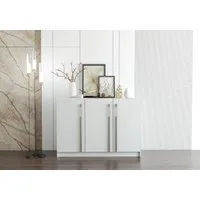 MOEBLO Kommode Glamy 3D (Elegante 3-türige Kommode mit viel Stauraum, geräumigen Einlegeböden und goldfarbenen Griffen – Ideal für Schlafzimmer oder Wohnzimmer, Sideboard Wohnzimmer Kommode Schlafzimmer Komodenschrank Highboard), (BxHxT): 134,5 cm X 