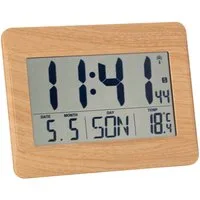 TFA Dostmann Funkwanduhr digitale Wanduhr TFA 60.4519 mit Datum, Wochentag und Innentemperatur