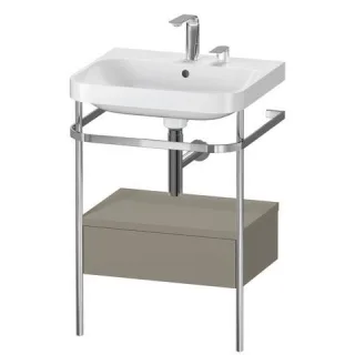 Duravit Happy D.2 Plus c-shaped Set mit Metallkonsole und Schubkasten Stein Grau Seidenmatt 575x490x HP4840E9292