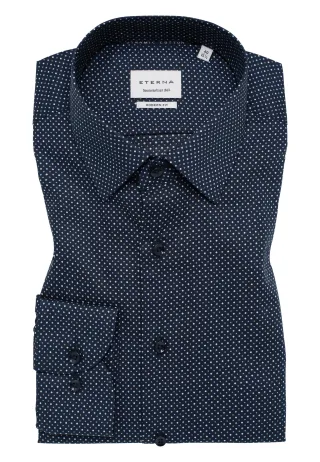 ETERNA - Hemd Popeline Langarm dunkelblau - Gr. - 46/Langarm - 65cm