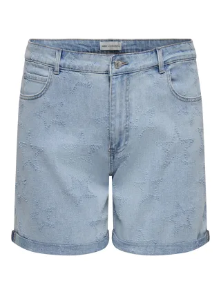 ONLY CARMAKOMA - CARVEGA HW STAR MOM DNM SHORTS PIM Light Blue Denim - Gr. - 48