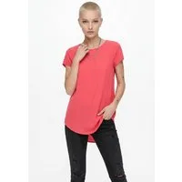 Vero Moda Blusenshirt VMBELLA SS TOP WVN GA NOOS Viskosemischung, abgerundeter Saum