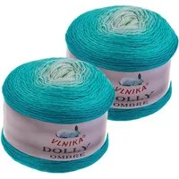 VLNIKA 2 x 250g Dolly Ombre Farbverlaufsgarn Bobbel Strickgarn Häkelwolle Häkelwolle, 875 m (2 Knäuel je 250g), Blautöne