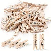craftily Wäscheklammern 100x Holzklammern 25 mm Mini, Wäscheklammern - Klammern