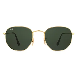 Ray-Ban Sonnenbrille sechseckig 3548N 001 Gold Grün G-15