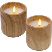 Spetebo LED-Kerze Keramik 10 x 9 cm - 2er Set - Künstliche Kerze (Anzahl, 1-tlg., Stück), mit Timer Funktion